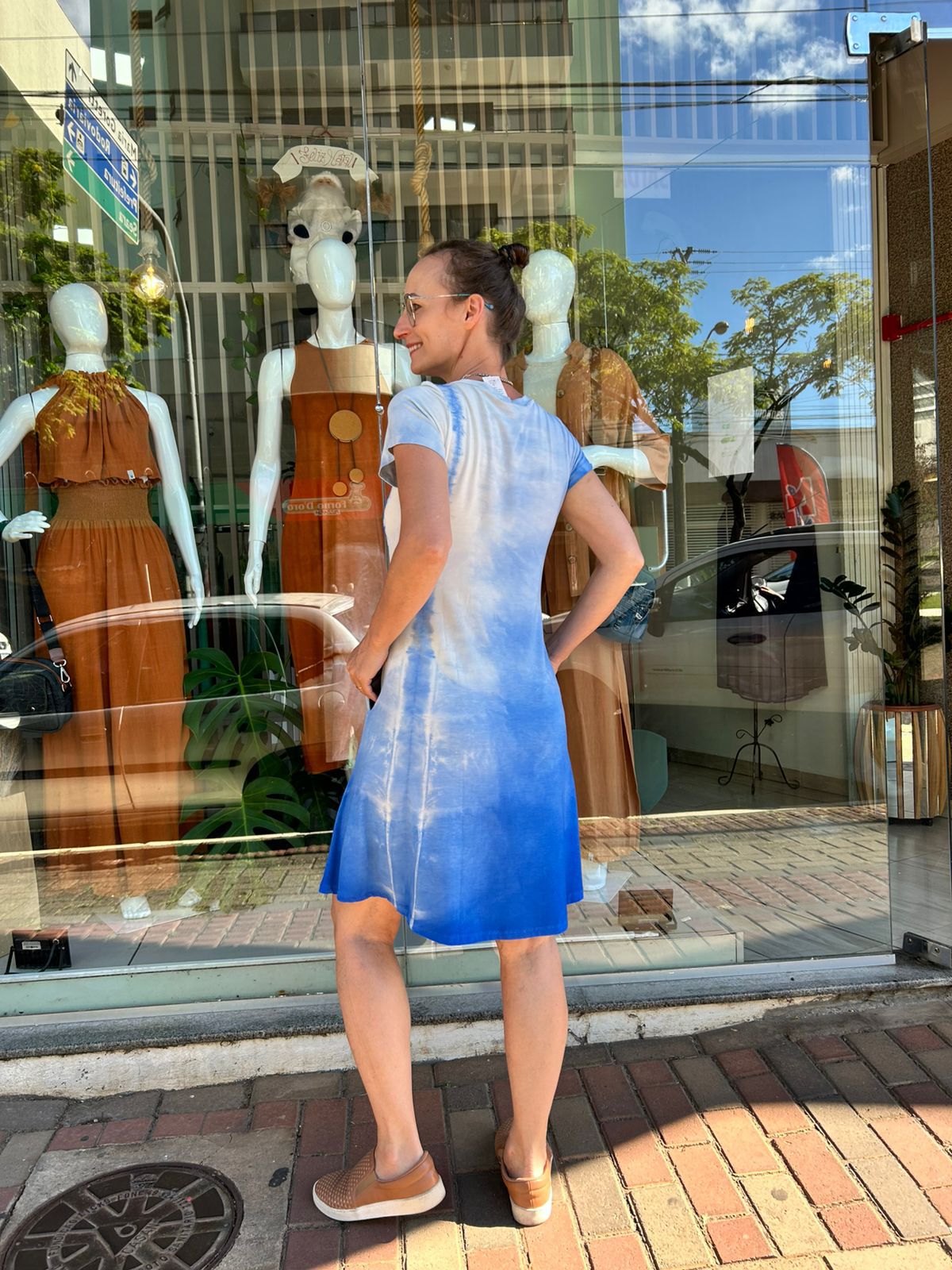 Vestido curto tingido
