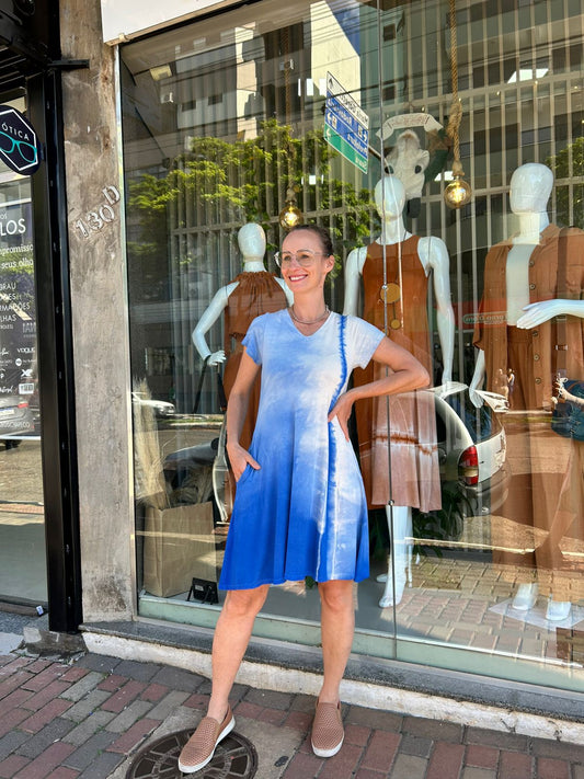 Vestido curto tingido