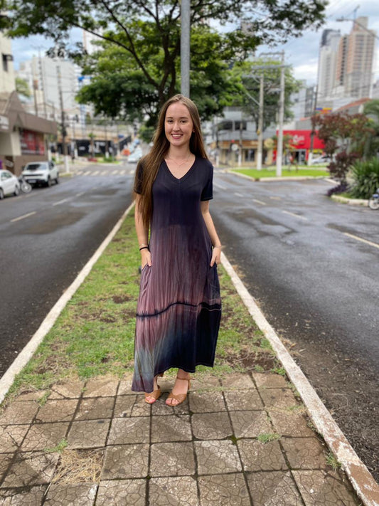 Vestido com Tingimento Artesanal