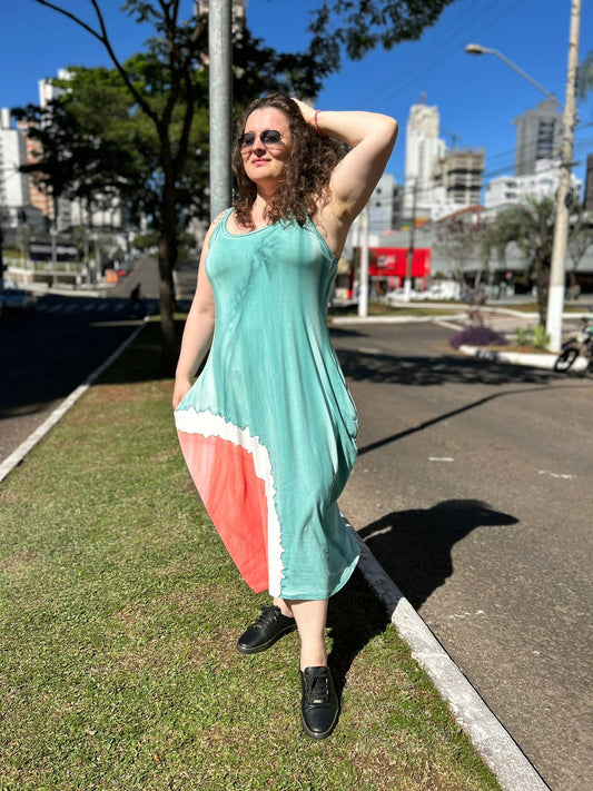 Vestido Midi Tingido