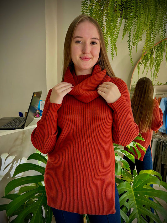 Blusa Canelada Terracota